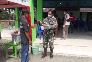 Cegah Covid-19, Sosialisasi KB Di TMMD Kodim Bojonegoro Tetap Terapkan Protokol Kesehatan