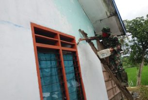 Poskesdes Ngrancang Tambakrejo, Dicat Anggota Satgas TMMD Kodim Bojonegoro