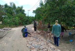 TMMD Kodim Bojonegoro, Pembangunan Jalan Aspal Jatimulyo 'On Progress'