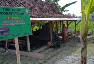 Program Aladin, Satgas TMMD Kodim Bojonegoro Bangun Rumah Mbah Yadi