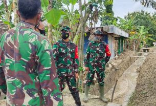 Dansatgas Cek Pembangunan Drainase Program TMMD Kodim Bojonegoro