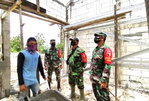 Dansatgas TMMD 110 Bojonegoro Datangi Lokasi Pembangunan SDN Ngrancang