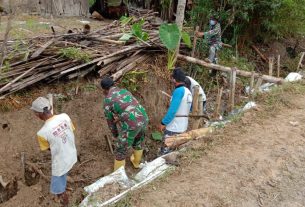 Pembuatan Saluran Drainase Sasaran TMMD Bojonegoro Dimulai