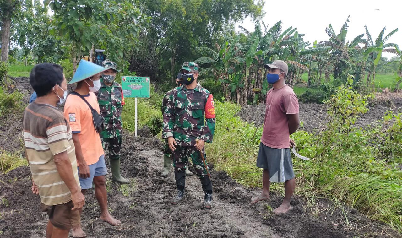 Pengerukan Sungai Ngrancang Ditinjau Dansatgas TMMD Kodim Bojonegoro