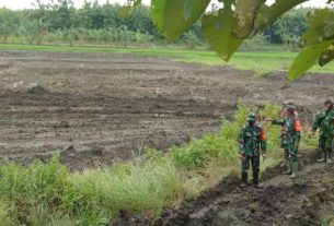 Dansatgas Melaksanakan Pengawasan Normalisasi Sungai Program TMMD Bojonegoro