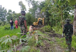 Satgas TMMD Bojonegoro Monitoring Pengerjaan Normalisasi Sungai Ngrancang