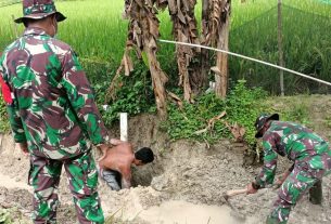 Kejar Target, Danki Satgas TMMD Bojonegoro Cek Proses Pengerjaan Drainase