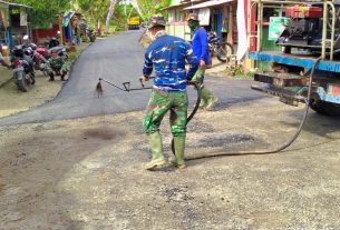 Sebelum Diaspal, Satgas TMMD Bojonegoro Lakukan Primecode Jalan