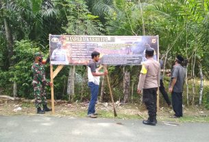 Babinsa Koramil 09/Samatiga Dan Bhabinkamtibmas Bersama Aparat Desa Himbau Stop Karhutla