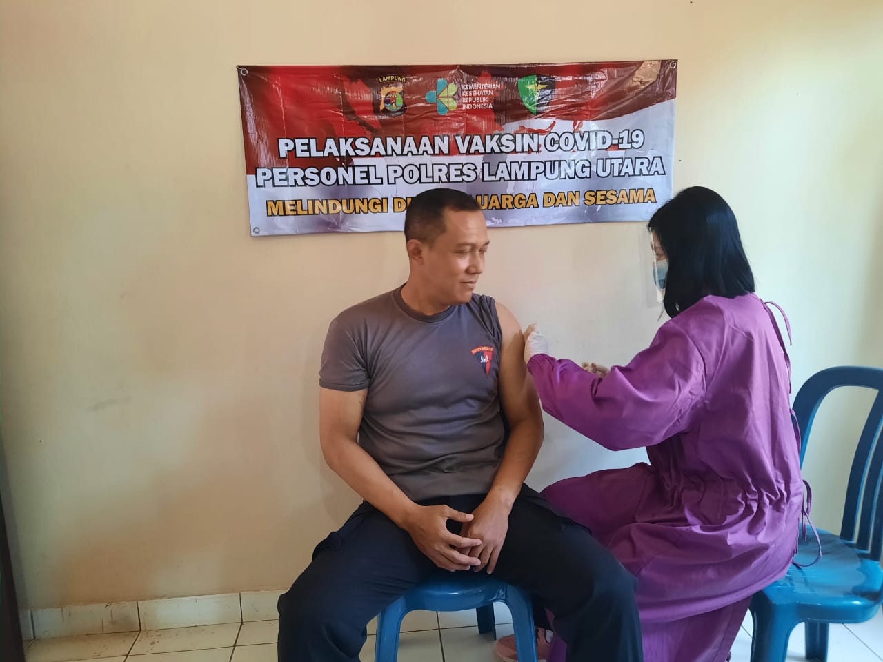 Polres Lampung Utara Gelar Vaksinasi Covid - 19