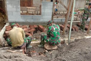 Rumah Pasir, Sasaran Program Aladin TMMD Bojonegoro Sudah Capai Pemasangan Tembok