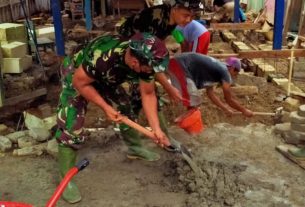 TMMD Kodim Bojonegoro, Satuan Tugas Gali Pondasi Rehab RTLH Aladin