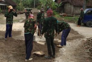 Cegah Sebaran Covid-19, Pengerjaan Sasaran TMMD Bojonegoro Terapkan Protokol Kesehatan