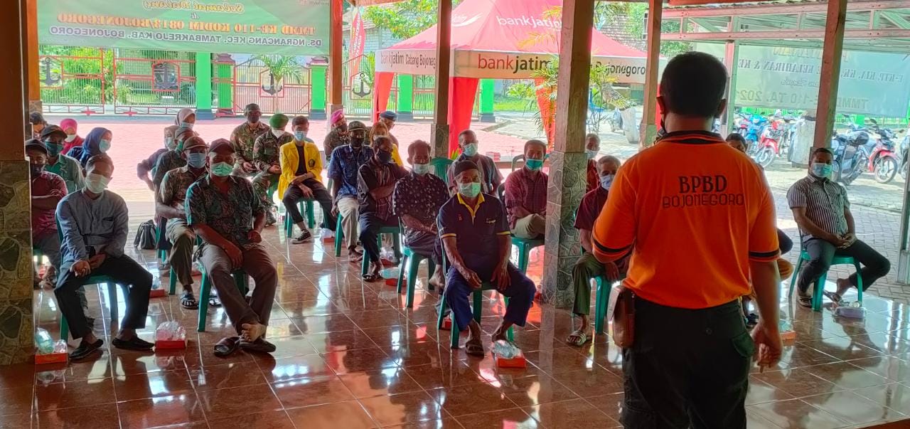 Pelatihan Kebencanaan, Masyarakat Sasaran TMMD Bojonegoro Siap Jadi Relawan