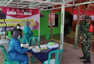 Dansatgas Pantau Langsung Prajurit BKO TMMD Bojonegoro Di Vaksinasi