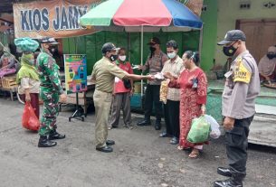 Pasar Jamu Nguter, Dapat Prioritas Himbauan 5M dari Satgas Covid-19 Kecamatan Nguter.