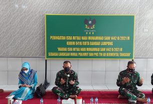 Kodim 0410/KBL : Maknai Isra Mi'raj Landasan Moral Prajurit TNI dan PNS TNI AD bermental Tangguh