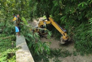 Antisipasi Banjir, Sungai Desa Jatimulyo Dinormalisasi Satgas TMMD Bojonegoro