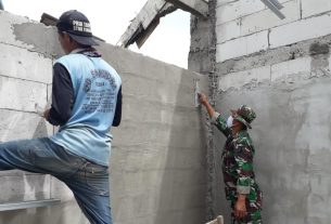 Pengerjaan Gedung Sekolah Terus Dikebut Satgas TMMD Bojonegoro