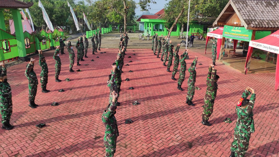 Awali Kegiatan, Satgas TMMD Kodim Bojonegoro Laksanakan Apel Dan Senam Bersama