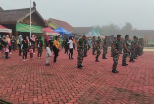 Satgas TMMD Bojonegoro Gelar Senam Bersama Masyarakat Jatimulyo