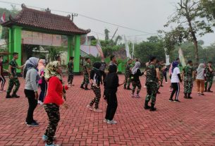 Antusias Masyarakat Ngrancang Ikuti Senam Bersama Satgas TMMD Bojonegoro