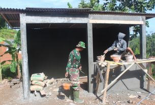 Poskamling Tinggal 1 Titik Belum Terselesaikan, Satgas Bersama Warga Kebut Pengerjaannya