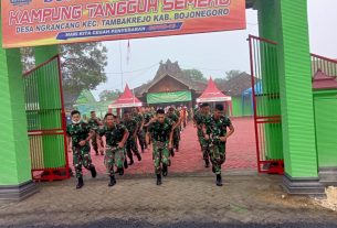 TMMD Bojonegoro, Satgas Dan Masyarakat Ngrancang Rutin Olahraga Bersama