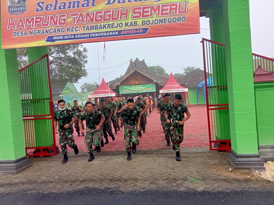 TMMD Bojonegoro, Satgas Dan Masyarakat Ngrancang Rutin Olahraga Bersama
