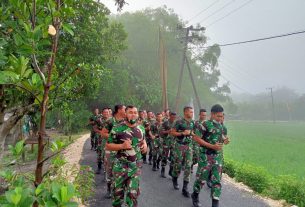 Danton 3 SSK Satgas TMMD Bojonegoro Pimpin Lari Pagi