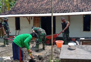 Berkat Tangan Satgas TMMD Bojonegoro Dan Warga Rumah Mbah Yadi Capai 70 Persen