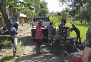 Pantau Kegiatan, Komandan SSK TMMD Bojonegoro Berikan Arahan