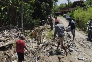 Hindari Luapan Air, TMMD Bojonegoro Bangun Gorong-Gorong Nglambangan