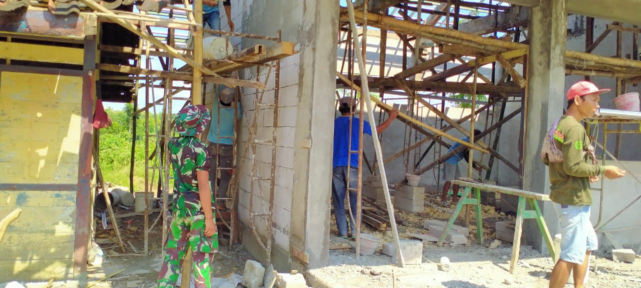 TMMD Bojonegoro, Pembangunan Gedung SD Negeri IV Ngrancang Masuki Tahap Pemlesteran