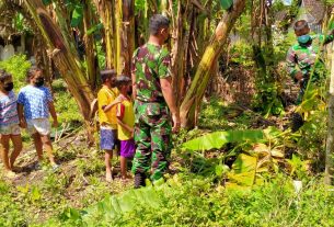 Tangkal Game Online, Satgas TMMD Bojonegoro Ajari Anak Ngrancang Dengan Permainan Tradisional