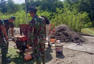 Satuan Tugas TMMD Kodim Bojonegoro Kebut Pemasangan U-Dith Drainase