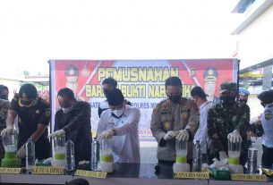 Komitmen Berantas Narkoba, Forkopimda Muba Musnahkan 1,4 Kg Sabu