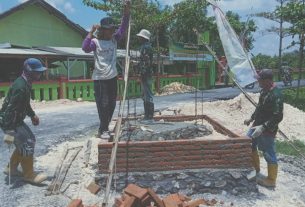 TMMD Bojonegoro, Bersama Masyarakat Satgas Berjibaku Bangun Tugu Kemanunggalan