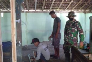 Satgas TMMD Bojonegoro Bersama Masyarakat Semangat Gotong-Royong Selesaikan Sasaran Fisik