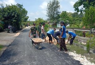 Perbaikan Jalan Aspal jatimulyo TMMD Bojonegoro Capai 90 Persen
