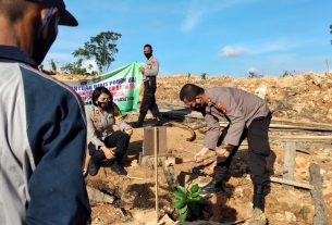 Kapolres Tanggamus dan Pejabat Utama Tanam Pohon Berbuah di Lahan Kritis Area Batu Tegi