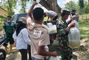 Benih Ikan Lokal Akan Ditabur Disnakan Bojonegoro Dilokasi TMMD Tambakrejo