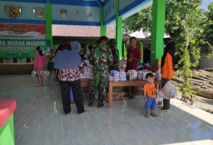 Dinas Perdagangan Gelar Pasar Murah Dilokasi TMMD 110 Bojonegoro