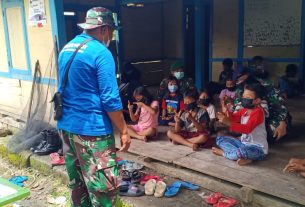 Satgas TMMD 110 Bojonegoro Berikan Wawasan Kebangsaan Kepada Anak Nglombo