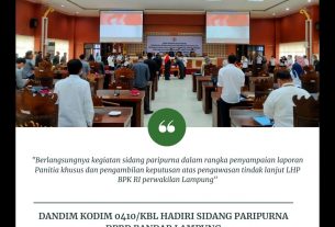 Dandim Kodim 0410/KBL Hadiri Sidang Paripurna DPRD Bandar Lampung