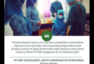 TP PKK Tanggamus, Ikuti Vaksinasi di Puskesmas Kedaloman