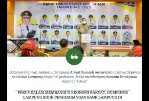 Fokus dalam Membangun Ekonomi Rakyat, Gubernur Arinal Bidik Pengembangan Bank Lampung di Pedesaan