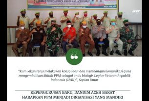 Kepengurusan Baru, Dandim Aceh Barat Harapkan PPM Menjadi Organisasi Yang Mandiri dan lndependen