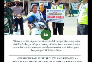 Gelar Operasi Yustisi di Talang Padang, 41 Pelanggar Ditindak Satgas Covid-19 Tanggamus
