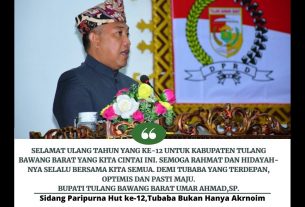 Sidang Paripurna Hut ke-12,Tubaba Bukan Hanya Akrnoim